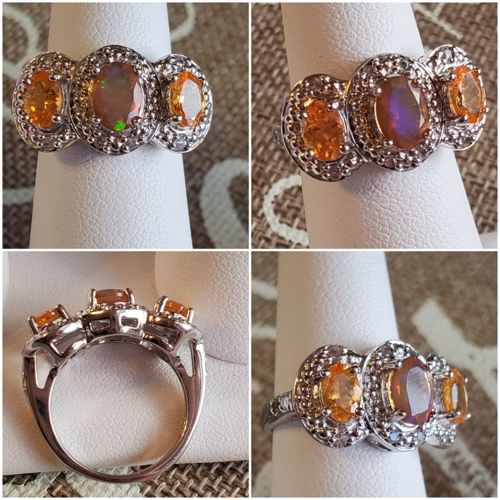 Ethiopian Fire Opal Citrine Ring - Picture 12 of 17